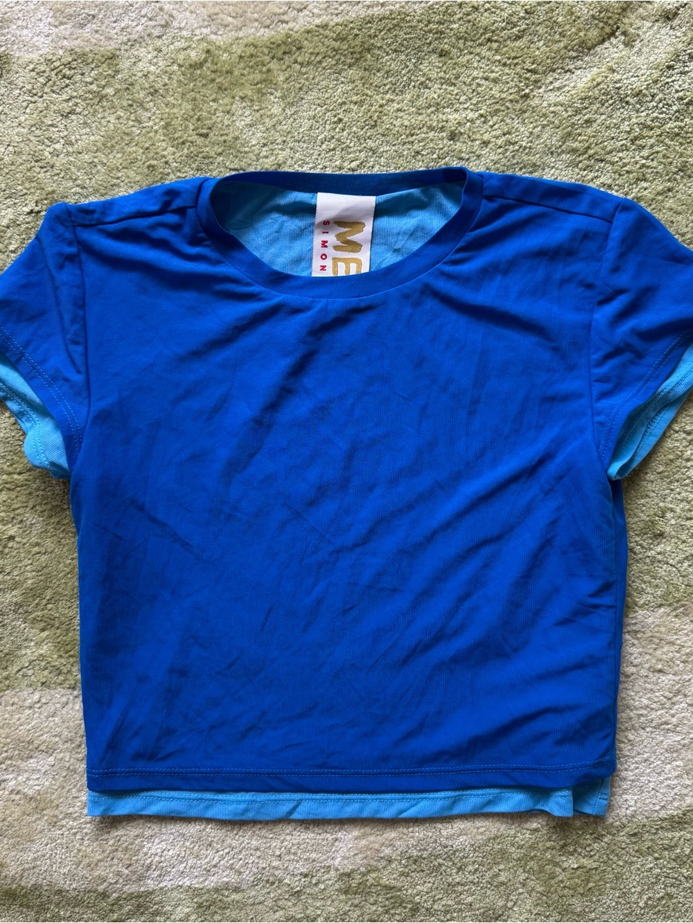 Simon Miller Bright Blue Layered Short Sleeve Tee